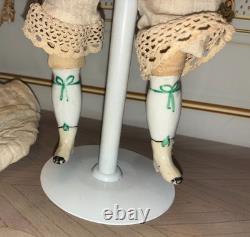 Poupée rare en porcelaine Parian Limbach, dame irlandaise, reine, cheveux hautement sculptés, 14 pouces