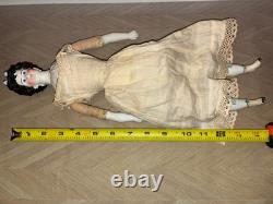 Poupée rare en porcelaine Parian Limbach, dame irlandaise, reine, cheveux hautement sculptés, 14 pouces