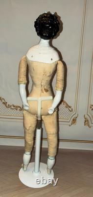 Poupée rare en porcelaine Parian Limbach, dame irlandaise, reine, cheveux hautement sculptés, 14 pouces