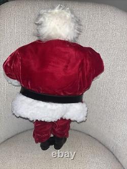Poupée signée vintage du Père Noël fabriquée par un artiste avec tête en porcelaine Santa Christmas 17