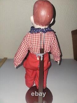 Poupée ventriloque en porcelaine Vintage Howdy Doody avec yeux dormants des années 1950