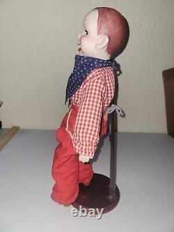 Poupée ventriloque en porcelaine Vintage Howdy Doody avec yeux dormants des années 1950