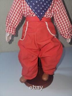 Poupée ventriloque en porcelaine Vintage Howdy Doody avec yeux dormants des années 1950