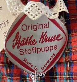 Poupée vintage Kathe Kruse 18 blonde en porcelaine/tissu avec boîte