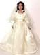 Poupée Vintage Afro-américaine, Porcelaine, Robe De Mariée, Voile, Traîne Et Support