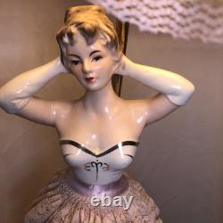 Poupée vintage en porcelaine de 16 pouces de hauteur, double lumière, entièrement d'origine et fonctionnelle