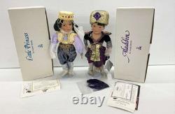 Poupées Danbury Mint Aladdin et Princesse par Linda Steele, 2 vintage incluses neuves