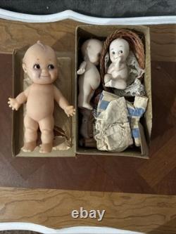 Poupées Kewpie en porcelaine vintage Lot de poupées dans la boîte Rose O'Neil