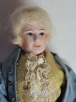 Poupées d'artistes en porcelaine miniature vintage OOAK couple colonial