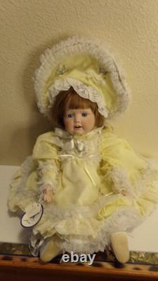 Poupées de Jeri, poupée en porcelaine articulée, très limitée, vintage, robe jaune