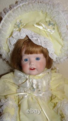 Poupées de Jeri, poupée en porcelaine articulée, très limitée, vintage, robe jaune