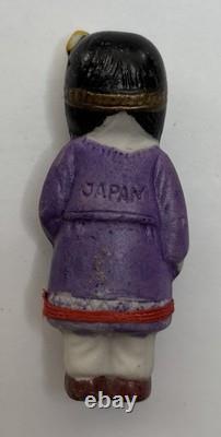 Poupées en bisque japonaises vintage de toutes les nations, lot de 8 pièces dans leur boîte d’origine des années 1930
