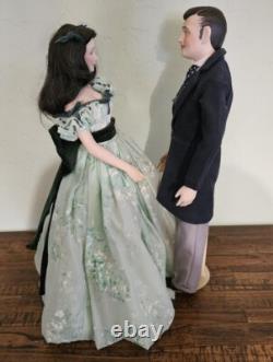 Poupées en porcelaine Scarlett O'Hara et Rhett Butler par Franklin Mint Vintage 1986