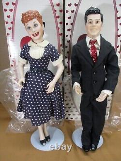 Poupées en porcelaine Vintage I Love Lucy LUCY & RICKY de la collection Hamilton dans leur boîte