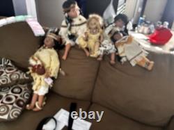 Poupées en porcelaine amérindiennes vintage en bon état, vendues en lot ou individuellement