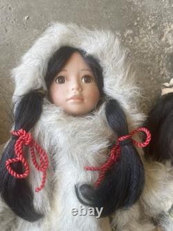 Poupées en porcelaine amérindiennes vintage, lot de 4, Danbury Mint, Ho Moi, 14 16