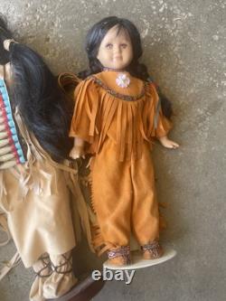 Poupées en porcelaine amérindiennes vintage, lot de 4, Danbury Mint, Ho Moi, 14 16