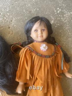 Poupées en porcelaine amérindiennes vintage, lot de 4, Danbury Mint, Ho Moi, 14 16