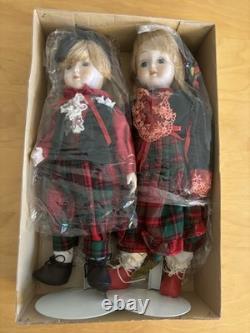 Poupées en porcelaine vintage 1987 Brinn's Noël Bro Set musical NIB