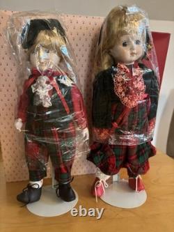 Poupées en porcelaine vintage 1987 Brinn's Noël Bro Set musical NIB