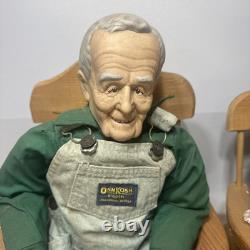 Poupées en porcelaine vintage William L. Wallace Jr. Grand-mère et Grand-père fermier 24