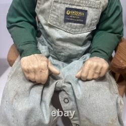 Poupées en porcelaine vintage William L. Wallace Jr. Grand-mère et Grand-père fermier 24