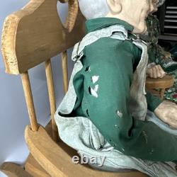 Poupées en porcelaine vintage William L. Wallace Jr. Grand-mère et Grand-père fermier 24