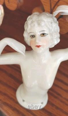 RARE Poupée en PORCELAINE ANCIENNE Grande de 5 pouces de hauteur Parfait État Années folles