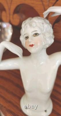 RARE Poupée en PORCELAINE ANCIENNE Grande de 5 pouces de hauteur Parfait État Années folles