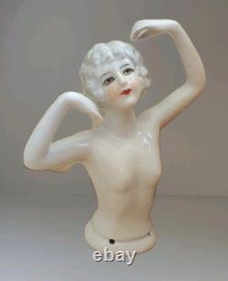 RARE Poupée en PORCELAINE ANCIENNE Grande de 5 pouces de hauteur Parfait État Années folles