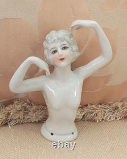 RARE Poupée en PORCELAINE ANCIENNE Grande de 5 pouces de hauteur Parfait État Années folles
