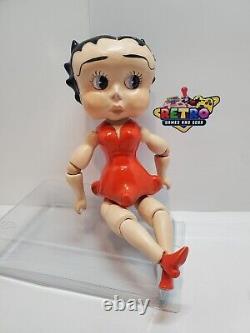 RARE Vintage 11 Betty Boop Poupée en porcelaine/biscuit articulée Robe rouge Antique