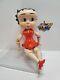 Rare Vintage 11 Betty Boop Poupée En Porcelaine/biscuit Articulée Robe Rouge Antique