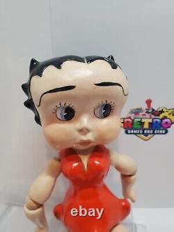 RARE Vintage 11 Betty Boop Poupée en porcelaine/biscuit articulée Robe rouge Antique