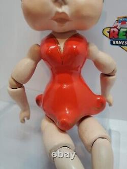 RARE Vintage 11 Betty Boop Poupée en porcelaine/biscuit articulée Robe rouge Antique