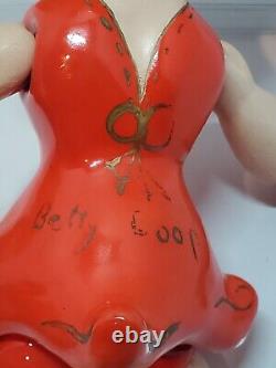 RARE Vintage 11 Betty Boop Poupée en porcelaine/biscuit articulée Robe rouge Antique