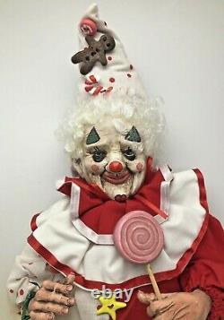 Rare Faith Wick Unique Clown Doll Candy Gingerbread Créations 1990 1991