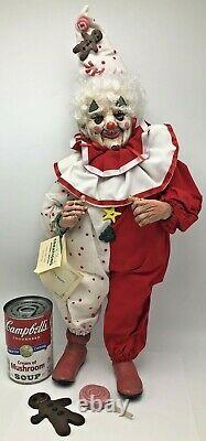 Rare Faith Wick Unique Clown Doll Candy Gingerbread Créations 1990 1991