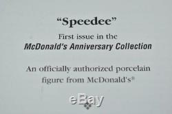 Rare Vintage 1996 Mcdonalds Speedee Publicité Poupée De Porcelaine L. E. Coa Nouvelle Mib