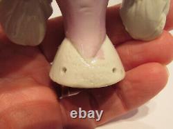 Rare Vintage 4 Tall Porcelain Pin Coussin Half Doll Victorian Letter Curls Nice