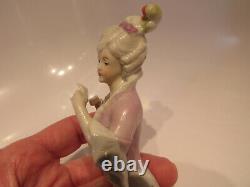 Rare Vintage 4 Tall Porcelain Pin Coussin Half Doll Victorian Letter Curls Nice