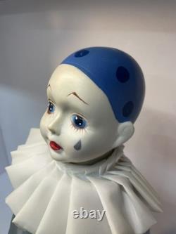 Rare Vintage Antique 1of1 20n Poupée en Porcelaine Harlequin ou Pierrot Clown 17s-80s
