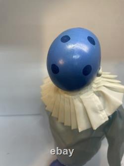 Rare Vintage Antique 1of1 20n Poupée en Porcelaine Harlequin ou Pierrot Clown 17s-80s