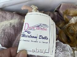 Rare Vintage Duck House Heirloom Poupées Porcelaine Belle Poupée En Robe Rose