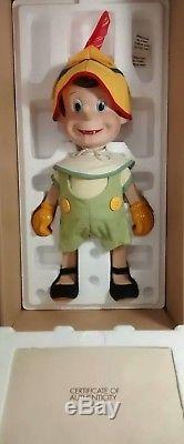 Rare Vintage Pinocchio De Disney, Figaro Les Poupées De Porcelaine Cat & Jiminy Cricket
