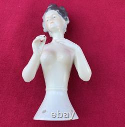 Rare Vintage Poupée Allemande Goebel en Porcelaine Demi-Figurine 7.25 Pouces de Hauteur