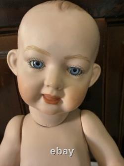 Reproduction d’artiste d’une poupée à deux visages en biscuit vintage, signée C. Ditmore, 1988