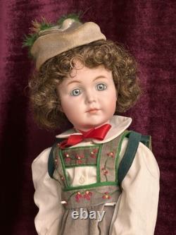 Reproduction de poupée garçon antique Simon Halbig en porcelaine vintage 18 pouces