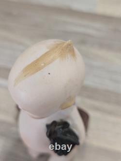 Rose O'Neill 1916 Valise Kewpie en Bisque avec Parapluie Allemagne 5 Pouces Signé