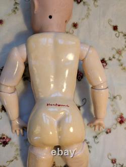 SUPERBE 17,5 HANDWERCK 79 Poupée allemande antique fabuleuse en biscuit, corps BJ et vêtements